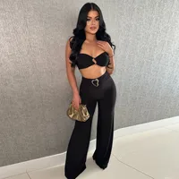 Tea Party Street Women's Sexy Streetwear Solid Color Polyester Pant Co-ord Set Shorts Sets main image 2
