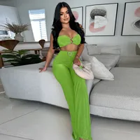 Tea Party Street Women's Sexy Streetwear Solid Color Polyester Pant Co-ord Set Shorts Sets main image 5