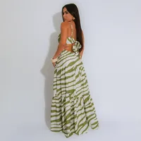 Women's Strap Dress Vacation Classic Style Strap Sleeveless Stripe Maxi Long Dress Holiday Travel main image 3