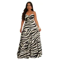 Women's Strap Dress Vacation Classic Style Strap Sleeveless Stripe Maxi Long Dress Holiday Travel sku image 5