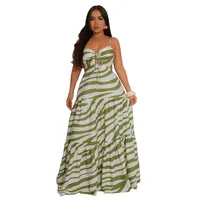 Women's Strap Dress Vacation Classic Style Strap Sleeveless Stripe Maxi Long Dress Holiday Travel sku image 11