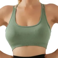 Sport Style Solid Color Nylon Spandex Strap Active Tops Halter Crisscross Tank main image 2