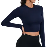 Sport Style Solid Color Nylon Spandex Round Neck Active Tops T-shirt main image 2