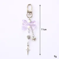 1 Piece Elegant Basic Lady Bow Knot Beaded Acrylic Beaded Bag Pendant Keychain main image 2
