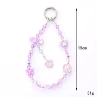 1 Piece Elegant Lady Star Butterfly Beaded Beaded Bag Pendant Mobile Phone Chain Keychain main image 2