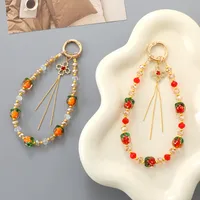 1 Piece Elegant Lady Fruit Beaded Beaded Bag Pendant Mobile Phone Chain Keychain main image 1