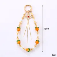 1 Piece Elegant Lady Fruit Beaded Beaded Bag Pendant Mobile Phone Chain Keychain main image 2
