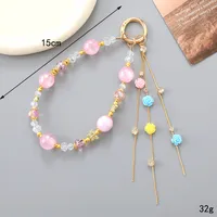 1 Piece Elegant Lady Flower Beaded Beaded Bag Pendant Mobile Phone Chain Keychain main image 4