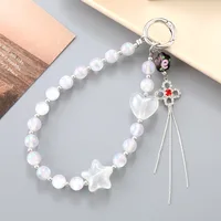 1 Piece Elegant Lady Star Heart Shape Beaded Beaded Bag Pendant Mobile Phone Chain Keychain main image 3