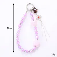 1 Piece Elegant Lady Star Heart Shape Beaded Beaded Bag Pendant Mobile Phone Chain Keychain main image 2