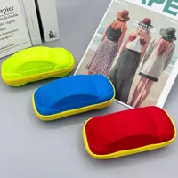 Cute Cartoon Car Children Sunglasses Sunglasses Glasses Box Portable Stationery Storage Box Color Zipper Box main image 4