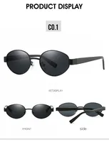 Modern Style Simple Style Geometric PC UV400 Protection Oval Frame Full Frame Glasses sku image 1