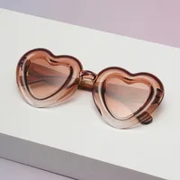 Children's Love Sunglasses Candy Color Peach Heart Children's Sunglasses Peng Balls Baby Glasses SUNGLASSES sku image 2