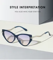 Streetwear Geometric PC UV400 Protection Cat Eye Full Frame Glasses main image 2