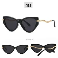 Streetwear Geometric PC UV400 Protection Cat Eye Full Frame Glasses sku image 1