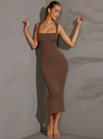 Women's Hip Skirt Women's   Hot Spring And Summer Split Slim Dress Solid Color Sexy Dress main image 3