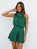 Summer  Women's Sleeveless Wide Leg Jumpsuit Fashion Elegant High-end Slim High Collar Jumpsuit Women main image 3
