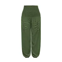 New Sports Yoga Pants High Waist Pocket Bloomers Summer  Explosion Wide Leg Casual Pants For Women sku image 7