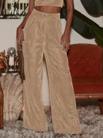 Fashion Women's New All-match Slim-fit Straight Trousers High-end Windproof And Dummy Casual Pants Winter sku image 16