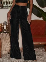 Fashion Women's New All-match Slim-fit Straight Trousers High-end Windproof And Dummy Casual Pants Winter sku image 4