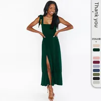 Summer New Fashion Women's Tape Strap Elegant French Style Elegant Dress Split Ruffled Skirt main image 1