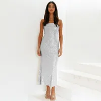 Autumn Popular Sequin Dress  Women's Tube Top Bridesmaid Dress Hot Girl Sequined Dress sku image 15
