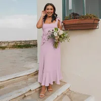 Summer Women's Elegant Slip Skirt Belt Bow Slimming Evening Dress Design Sense Niche Bridesmaid Dress main image 3