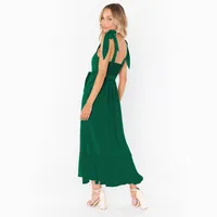 Summer Women's Elegant Slip Skirt Belt Bow Slimming Evening Dress Design Sense Niche Bridesmaid Dress main image 4
