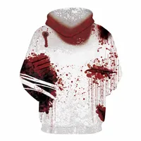 Explosions Halloween Blood Drops Digital Printing Hooded Sweater  Large Size Couple Jacket Hooded main image 2