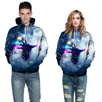Explosions Halloween Blood Drops Digital Printing Hooded Sweater  Large Size Couple Jacket Hooded main image 3