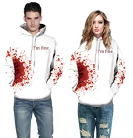 Explosions Halloween Blood Drops Digital Printing Hooded Sweater  Large Size Couple Jacket Hooded main image 5