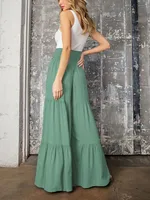Factory Direct Sales Plain Fashion  Summer New Women's Clothing Fashion Casual Pleated Wide Leg Trousers Loose Pants main image 1