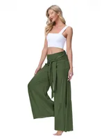 Factory Direct Sales Plain Fashion  Summer New Women's Clothing Fashion Casual Pleated Wide Leg Trousers Loose Pants main image 4