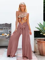 Factory Direct Sales Plain Fashion  Summer New Women's Clothing Fashion Casual Pleated Wide Leg Trousers Loose Pants main image 5