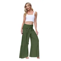 Factory Direct Sales Plain Fashion  Summer New Women's Clothing Fashion Casual Pleated Wide Leg Trousers Loose Pants sku image 5