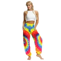 Bohemian Explosions Thai Flower Pants Tie-Dye Gradual Change Beach Holiday Bloomers Pocket Sun Protection Casual Trousers Women main image 3