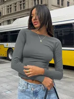 High-end Women's Clothing New  Sexy Spice Backless Base T-Shirt Long-sleeved Slim-fit Y2K Top For Outer Wear main image 1