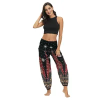 New Ethnic Style Digital Printing Women's Trousers Sports Casual Pants Loose High Waist Bloomers Spot sku image 6