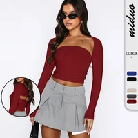 Foreign Trade Hot Girl Y2g Clothes Design Sense Slim Top Summer Inner Tube Top Vest Cardigan Two-piece Set main image 1