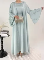 Summer Robe Hand-embroidered Butterfly Elegant Suit Loose Muslim Long Dress Elegant Simple Women's Dress sku image 1