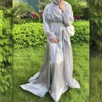 Foreign Trade  Bubble Sleeve Beaded Cardigan With Sleeveless Dress Two-piece Streamer Yarn Dress main image 3