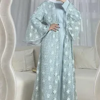 Middle East  Lace Outer Skirt Loose Two-piece Long Skirt Casual Daily All-match Suit Dress main image 1
