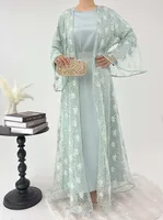 Middle East  Lace Outer Skirt Loose Two-piece Long Skirt Casual Daily All-match Suit Dress sku image 3