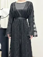 Middle East  Lace Outer Skirt Loose Two-piece Long Skirt Casual Daily All-match Suit Dress sku image 9