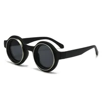 New  Double Circle Round Frame Sunglasses Fashionable Men And Women's Show Street Shot Sunglasses Retro All-match Sunglasses main image 1