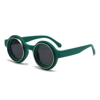 New  Double Circle Round Frame Sunglasses Fashionable Men And Women's Show Street Shot Sunglasses Retro All-match Sunglasses main image 5