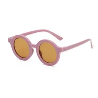 New Retro Round Frame Children's Sunglasses Anti-Blue Ultraviolet Trendy Men's Sunglasses Danish Frosted Multicolor Glasses sku image 12