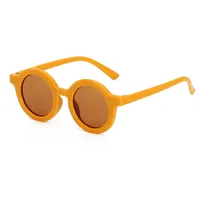 New Retro Round Frame Children's Sunglasses Anti-Blue Ultraviolet Trendy Men's Sunglasses Danish Frosted Multicolor Glasses sku image 8