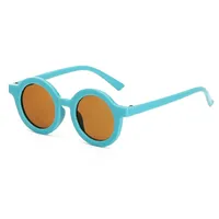 New Retro Round Frame Children's Sunglasses Anti-Blue Ultraviolet Trendy Men's Sunglasses Danish Frosted Multicolor Glasses sku image 9