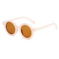 New Retro Round Frame Children's Sunglasses Anti-Blue Ultraviolet Trendy Men's Sunglasses Danish Frosted Multicolor Glasses sku image 10